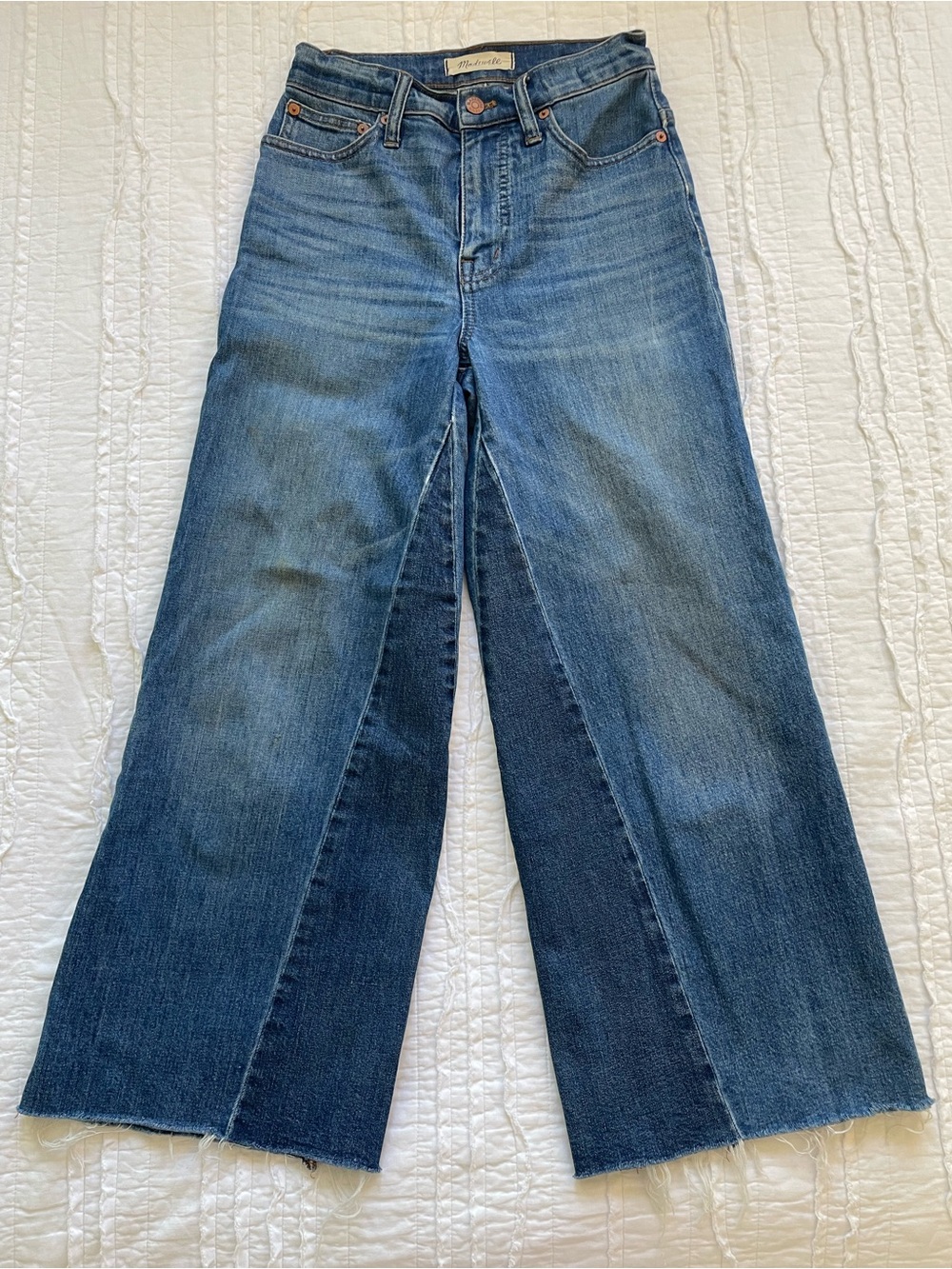 Madewell Two-Tone Jeans Wide Croped Jeans | Sz 2